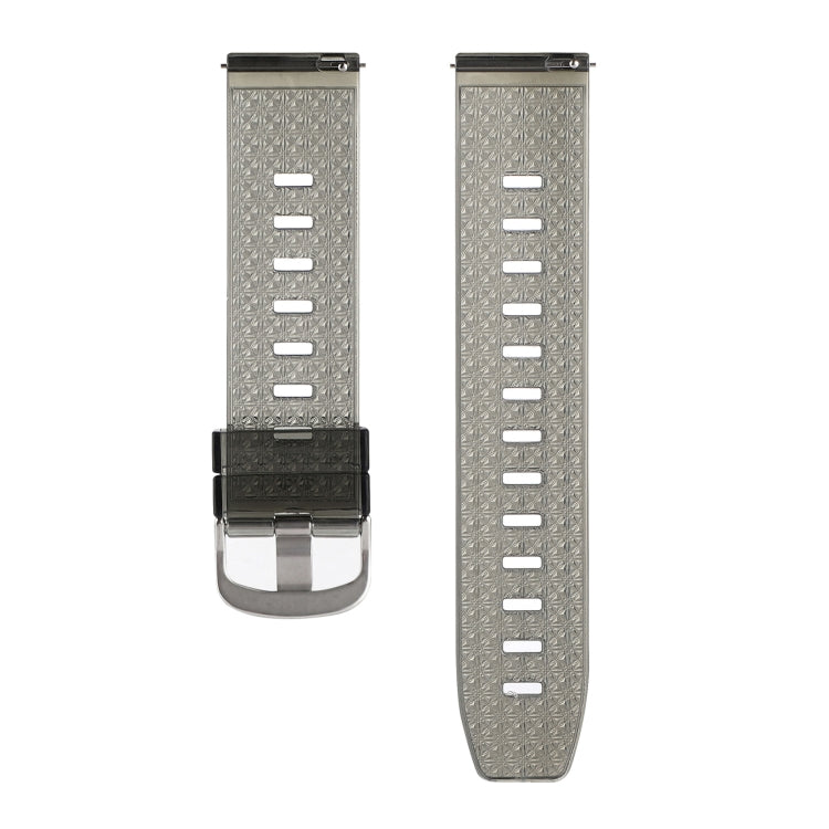 22mm light gray diamond TPU watch band with shiny buckle and perforated links