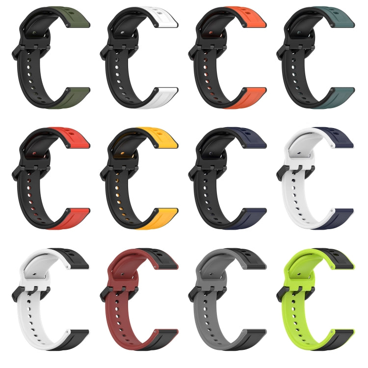 Assorted 22mm silicone watch bands with convex loop, various two-color strap designs.