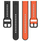 Convex loop silicone watch bands, black and orange two-color styles with pin holes.