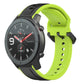 Two-tone silicone watch band with neon green and black loop design, perforated pin-hole strap