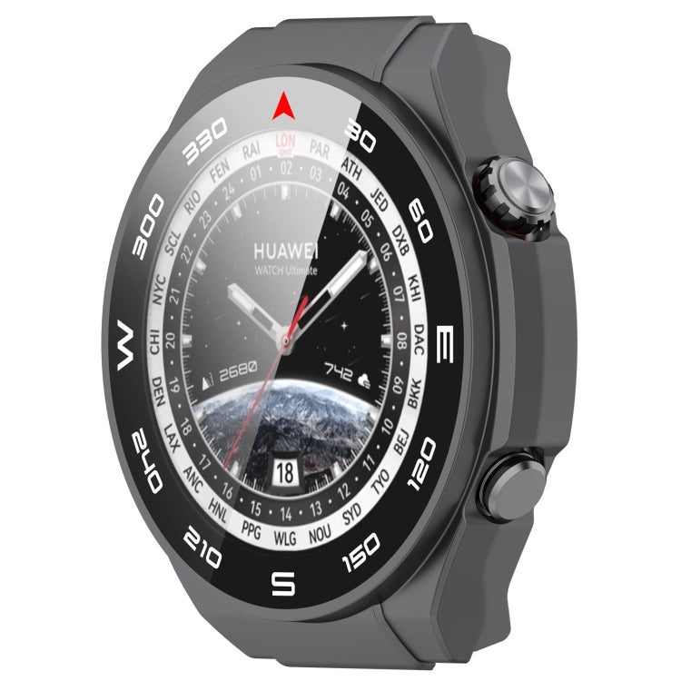 Dark gray PC+ toughened film integrated watch protective case for smartwatch.