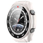 Starlight/cream PC+ toughened film integrated watch protective case on smartwatch.
