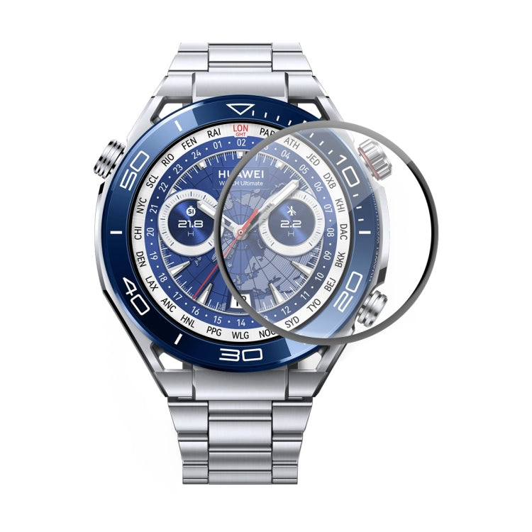 Full-coverage screen protector film for Huawei Watch on blue watch face