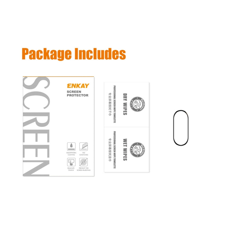 ENKAY screen protector film package with protective films and small installation pieces