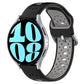 20mm breathable silicone watch band, black strap with gray underside and inserts