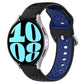 20mm breathable silicone watch band, black strap with blue buckle and inserts