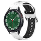 Two-color breathable silicone watch band with white and black perforations
