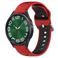 Breathable two-color silicone watch band, red and black perforated holes