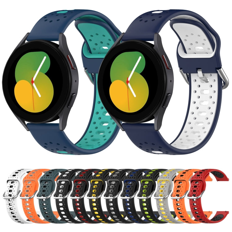 Breathable silicone watch bands in multiple two-tone colors, perforated
