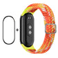 Smartwatch screen protector and orange yellow braided nylon band set for Mi Band 8