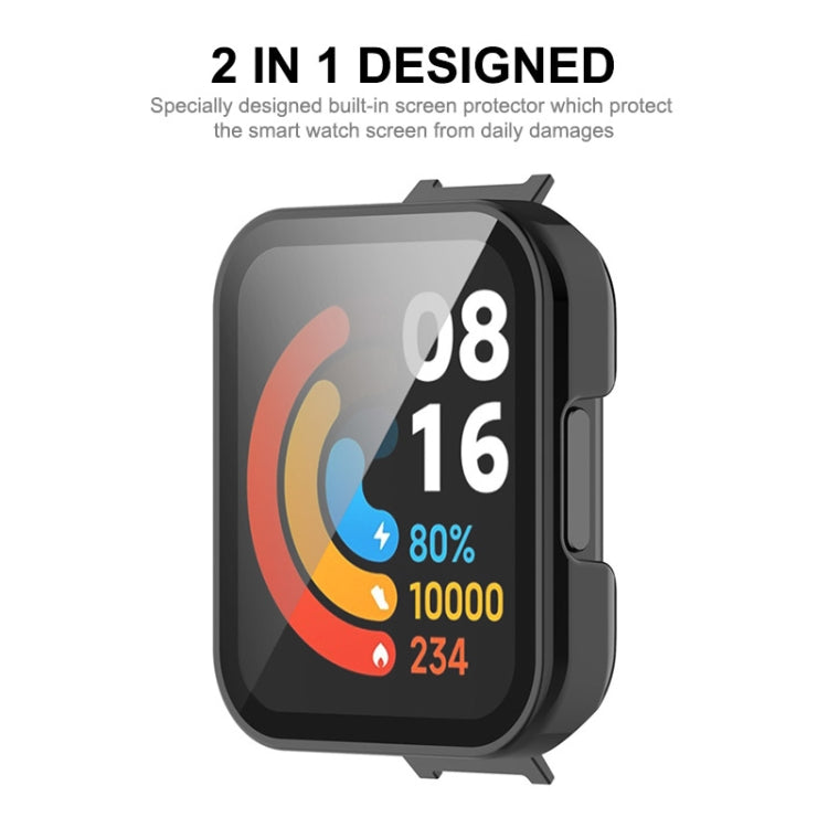 Black watch case with built-in screen protector design for full device coverage