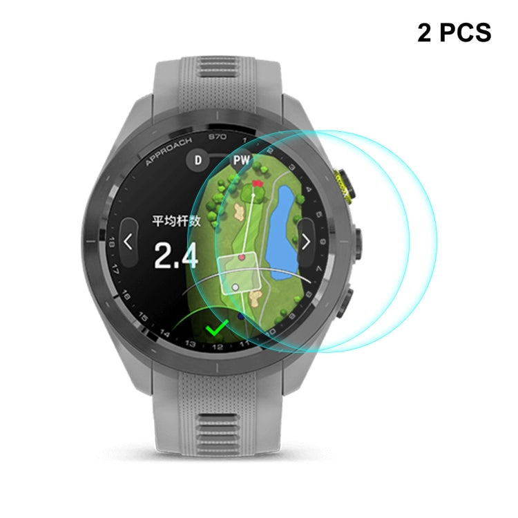 2-pack tempered glass smartwatch screen protector, clear curved coverage on watch display
