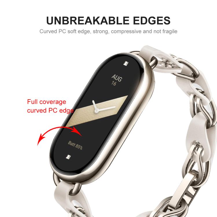 Screen protector film for smartwatch, full-coverage curved PC edge, unbreakable edges