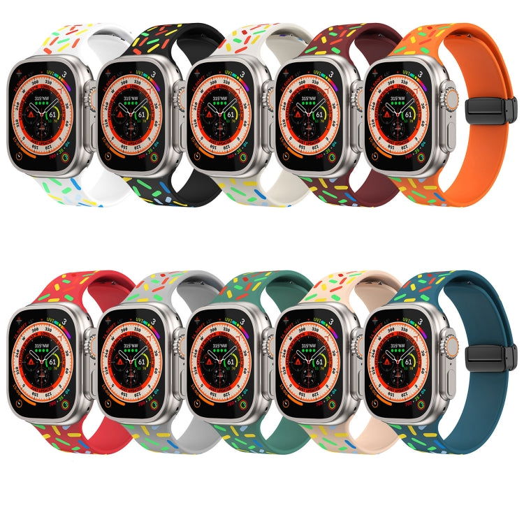Silicone magnetic buckle watch bands with rainbow dot print in multiple colors