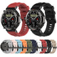 Color silicone sports watch band set, red and black straps with rugged buckle
