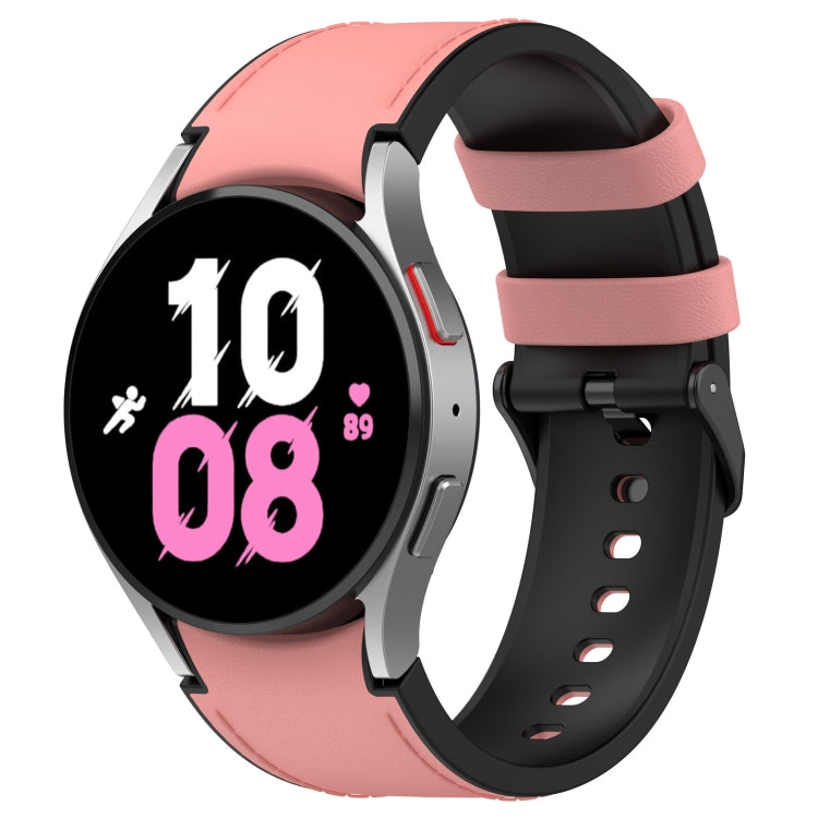 Pink silicone leather watch band with buckle clasp and perforated strap holes