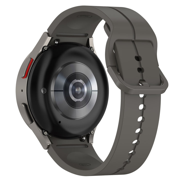Grooved silicone watch band with buckle holes, dark gray
