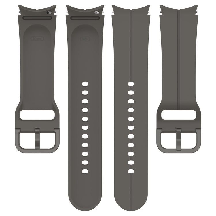 Set of grooved silicone watch bands with buckle and perforations, dark gray