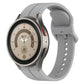 Grooved silicone watch band with buckle and perforations, light gray
