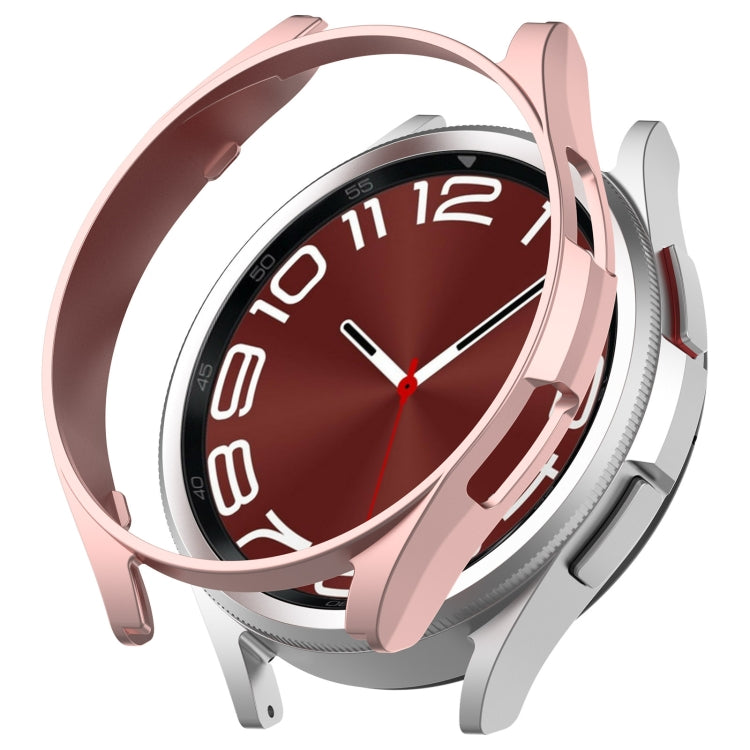 Half-coverage hollow watch protective case, rose gold, for round smartwatch