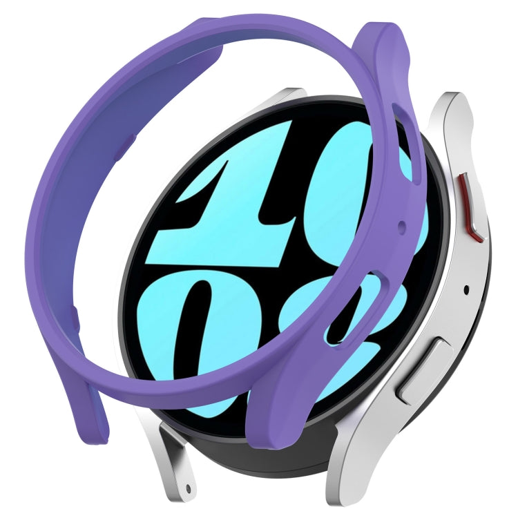 Half-coverage hollow watch protective case with purple frame for smartwatch