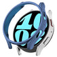 Blue half-coverage hollow PC watch protective case with open frame