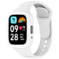 White integrated silicone watch band with fully enclosed case and perforated strap