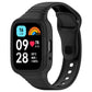 Black integrated silicone watch band with fully enclosed case and perforated strap