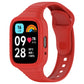 Red integrated silicone watch band with fully enclosed case and vented strap holes