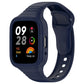 Integrated silicone watch band, dark blue strap with perforations and fully enclosed design