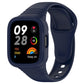 Ink blue silicone fully enclosed watch band with perforated strap and case cover