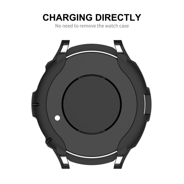 Black TPU watch case back view with rounded protective ring and corner openings