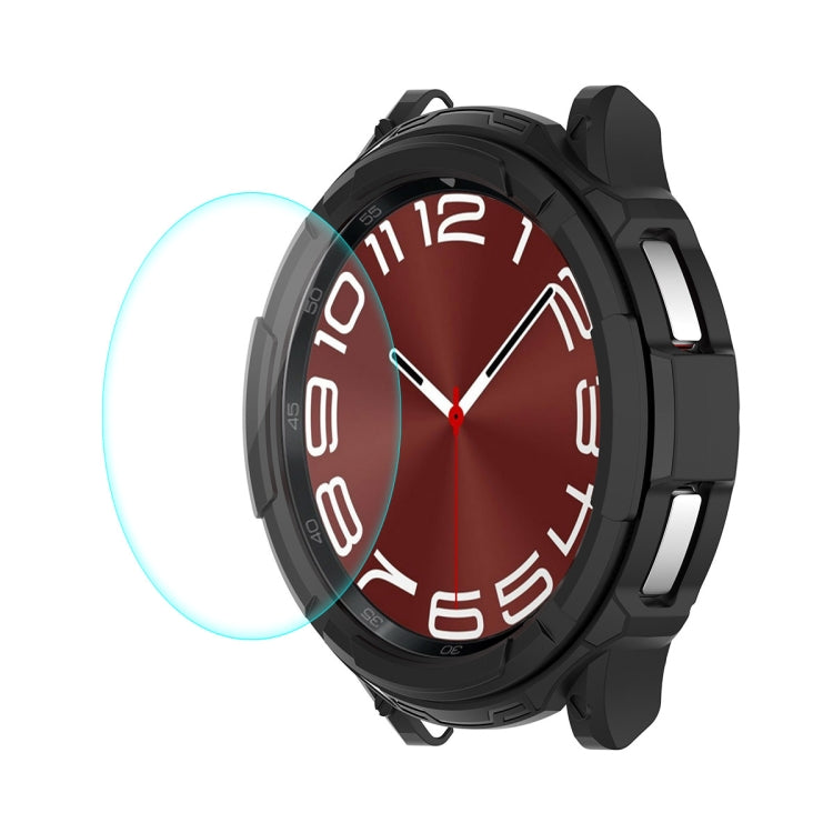 Black TPU watch case with clear screen protector over the watch face