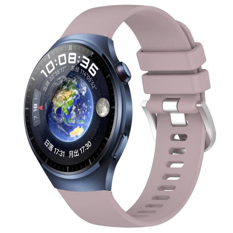 Liquid glossy silicone watch band with silver buckle, mauve strap