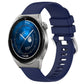 Glossy silicone watch band with buckle, navy blue, with perforated strap holes