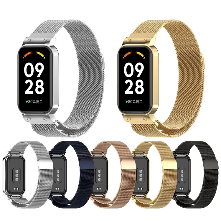 Metal mesh watch bands in multiple colors with protective watch frames