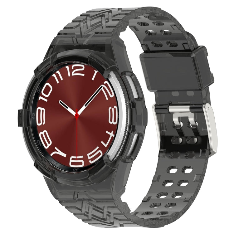 TPU integrated watch band with black case and red dial analog watch face, 47mm style