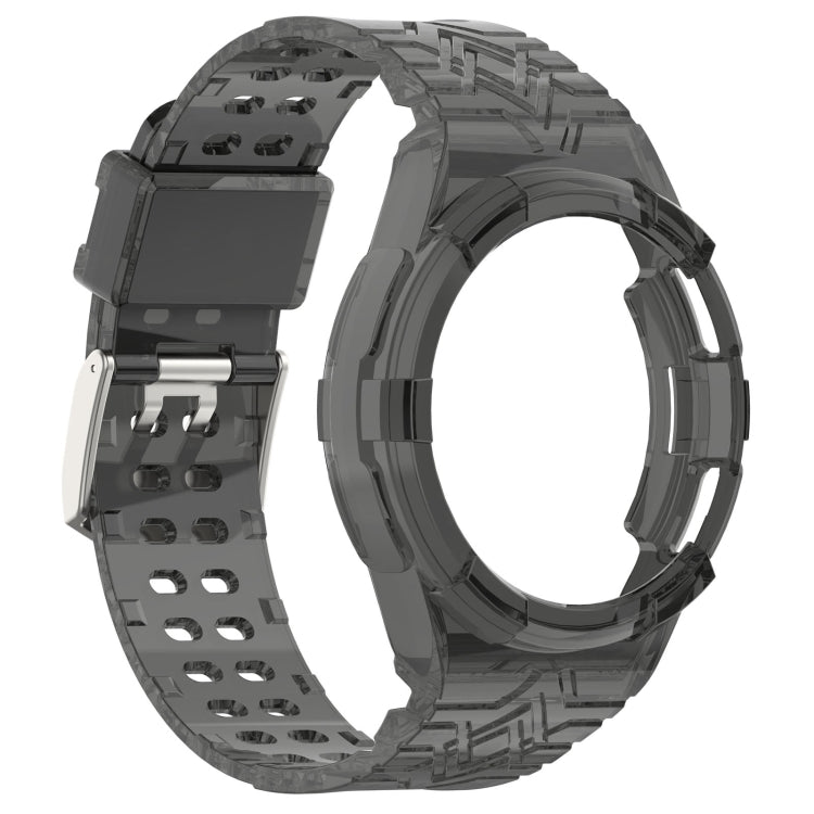 TPU integrated watch band with black strap, connector and side profile detail