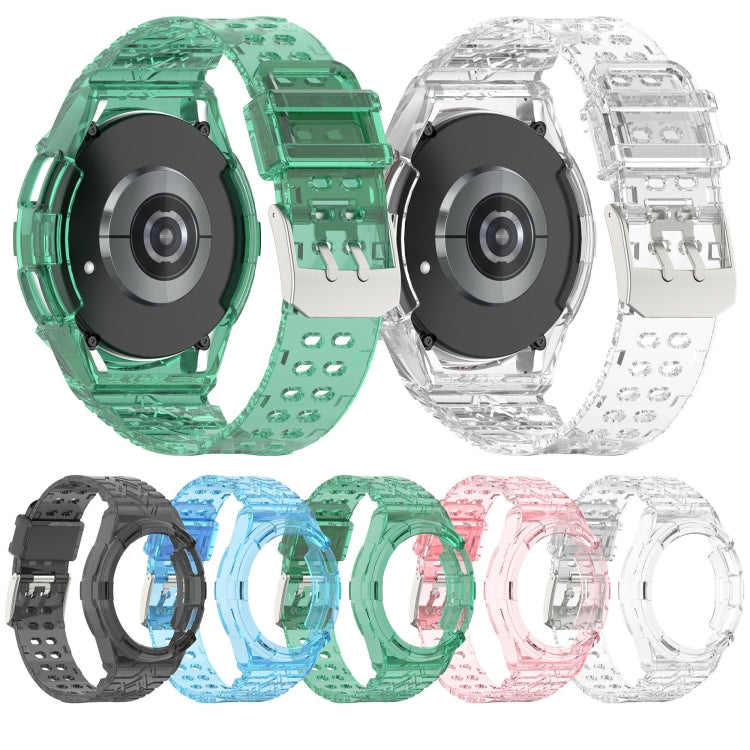 Set of TPU integrated watch bands in green, black, blue, pink, and white colors
