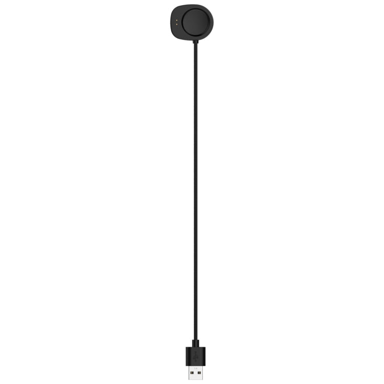 USB charging cable with round magnetic charging puck in black for smart watch