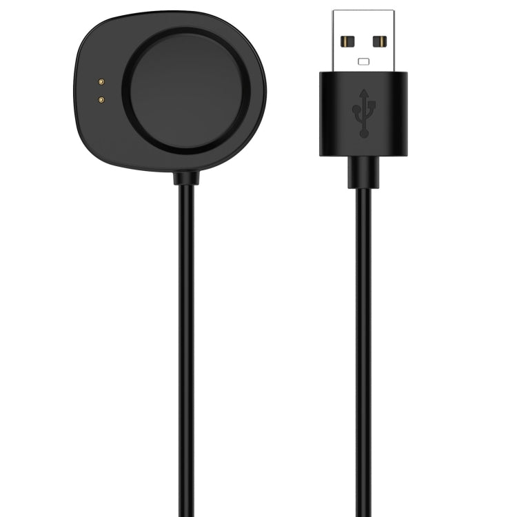 Black round magnetic charging base with USB-A charger plug and cable