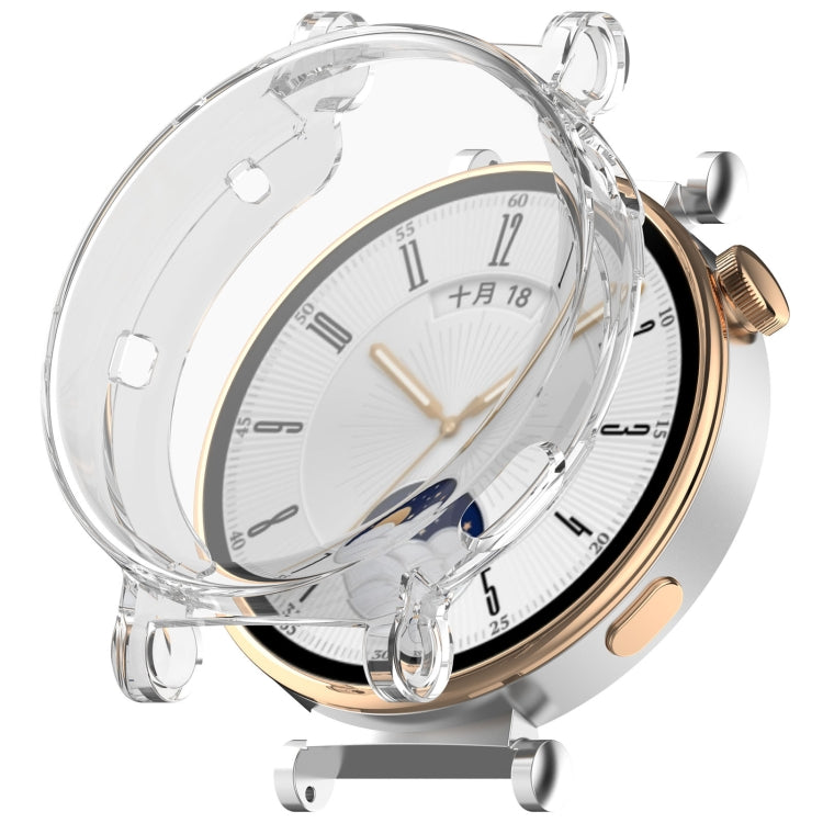 Full coverage TPU watch protective case with clear cover and silver electroplated frame