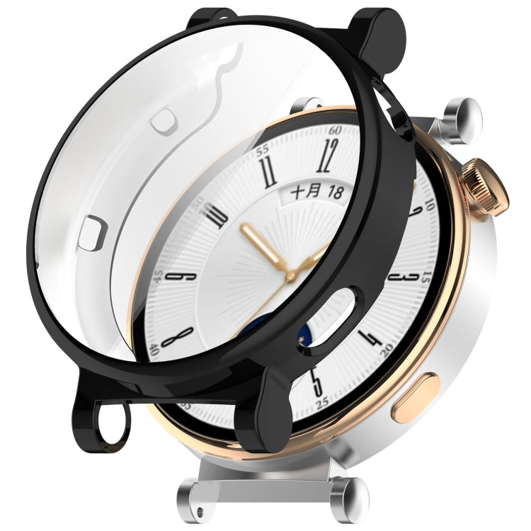 Full coverage TPU watch protective case, black frame with clear front window