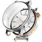 Full coverage TPU watch protective case with clear cover and silver-and-gold electroplated rim