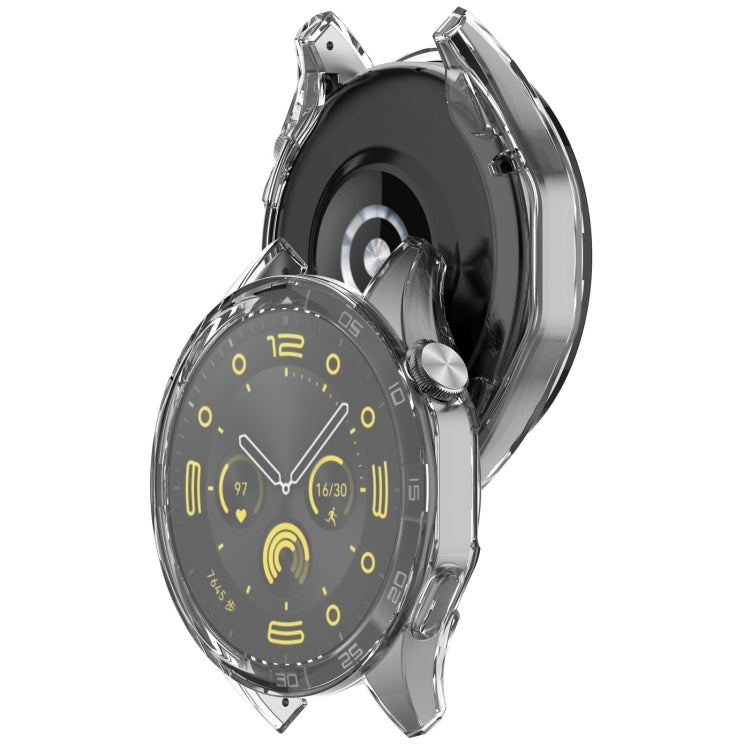 Full coverage TPU watch protective case, clear front with black and silver electroplated edges