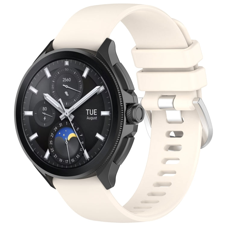 Glossy silicone watch band for Xiaomi Watch S3, white strap