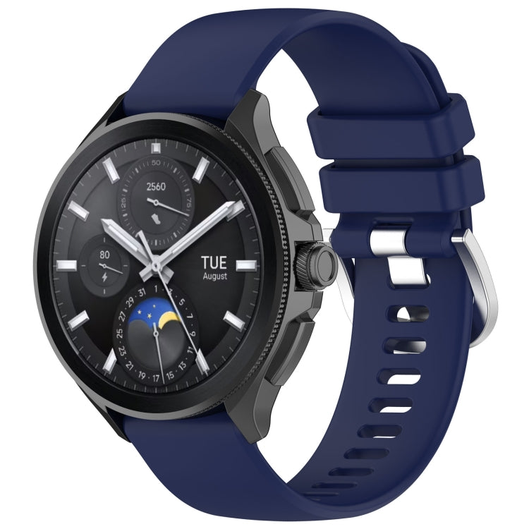 Glossy silicone watch band for Xiaomi Watch S3, dark blue strap