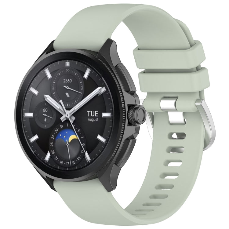 Glossy silicone watch band for Xiaomi Watch S3, light green strap