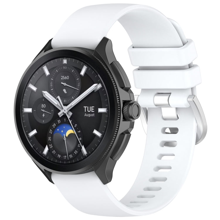 Glossy silicone watch band for Xiaomi Watch S3, white strap