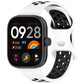 Dual color perforated silicone watch band, white outer strap with dark perforated band